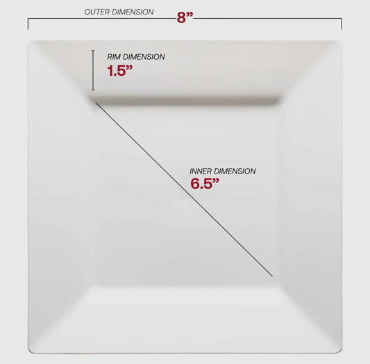 White Plastic Plates 8inch salad plate