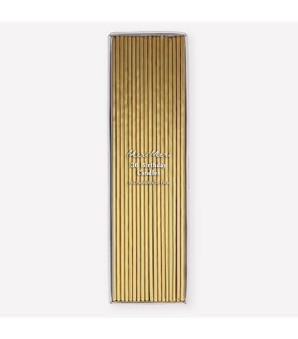 Thin gold candles x 36 ct