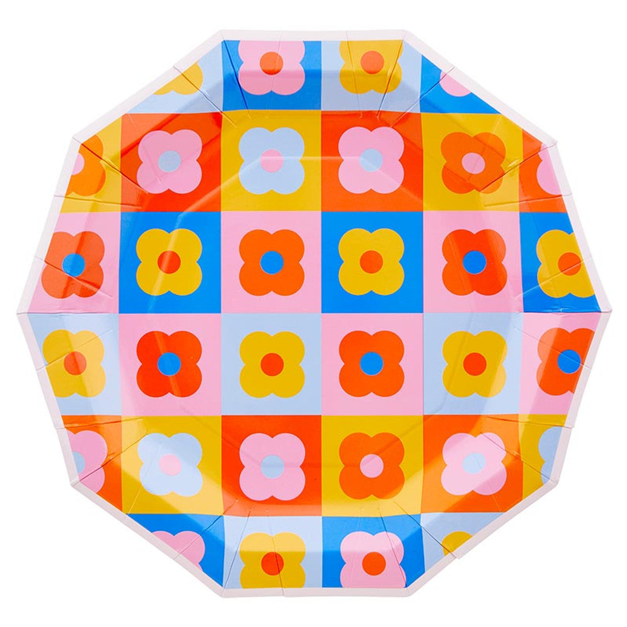 Retro Flower Dinner Plates