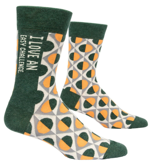 I Love An Easy Challenge mens crew Socks
