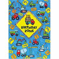 Construction Site Birthday Zone Card.