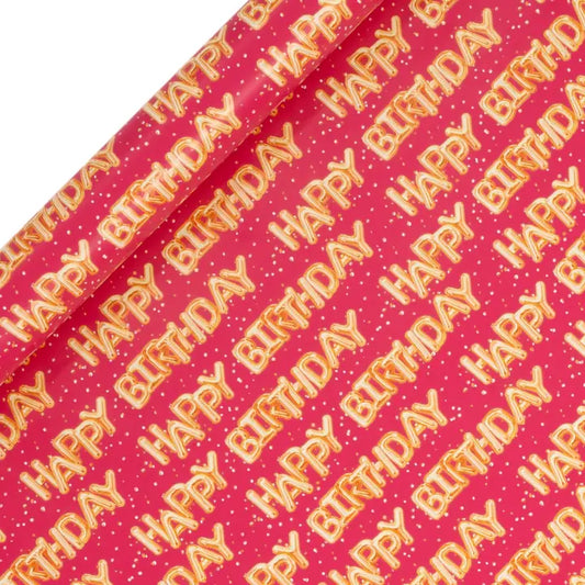 Happy Birthday Helium Pink Wrap