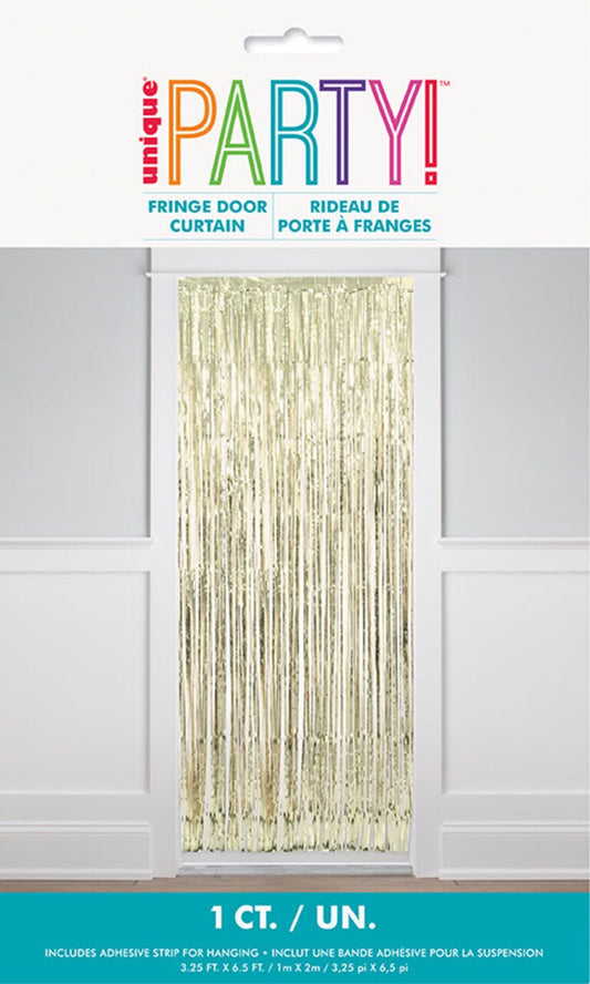 Fringe Door Curtain Gold, Silver and Rose
