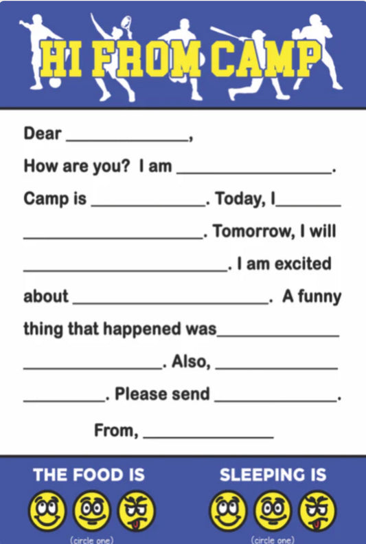 HI FROM CAMP STATIONERY
