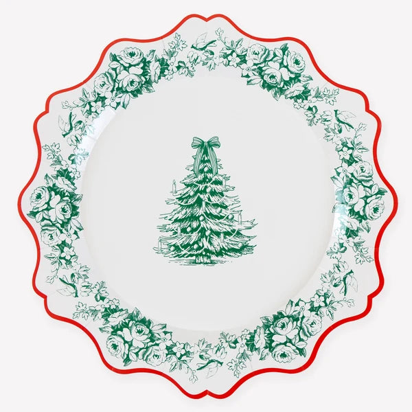 Christmas tree paper dinner plates - Meri Meri x 8 ct