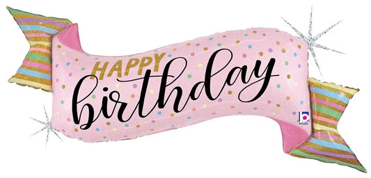 Pastel Birthday Banner Balloon