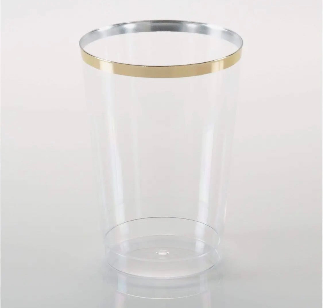 12 oz Tumbler with gold rim