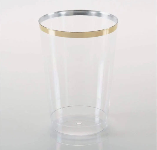 12 oz Tumbler with gold rim