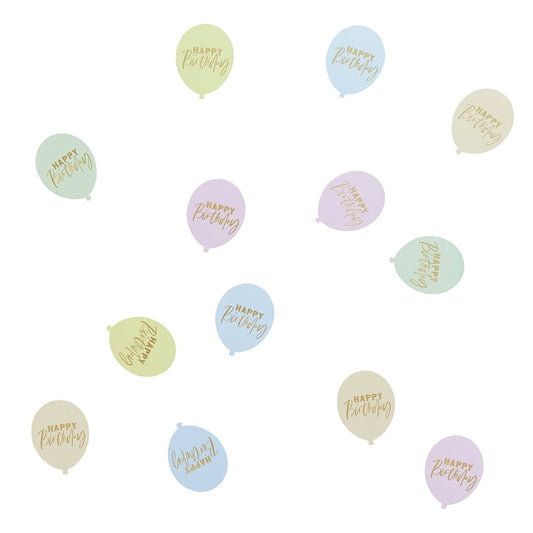 Pastel 'Happy Birthday' Balloon Table Scatter