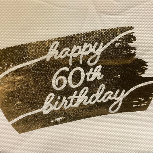 Foil gold 60th birthday cocktail napkin