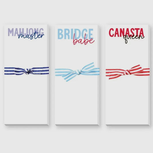 Bridge, Mahjong, and Canasta Skinny Notepads