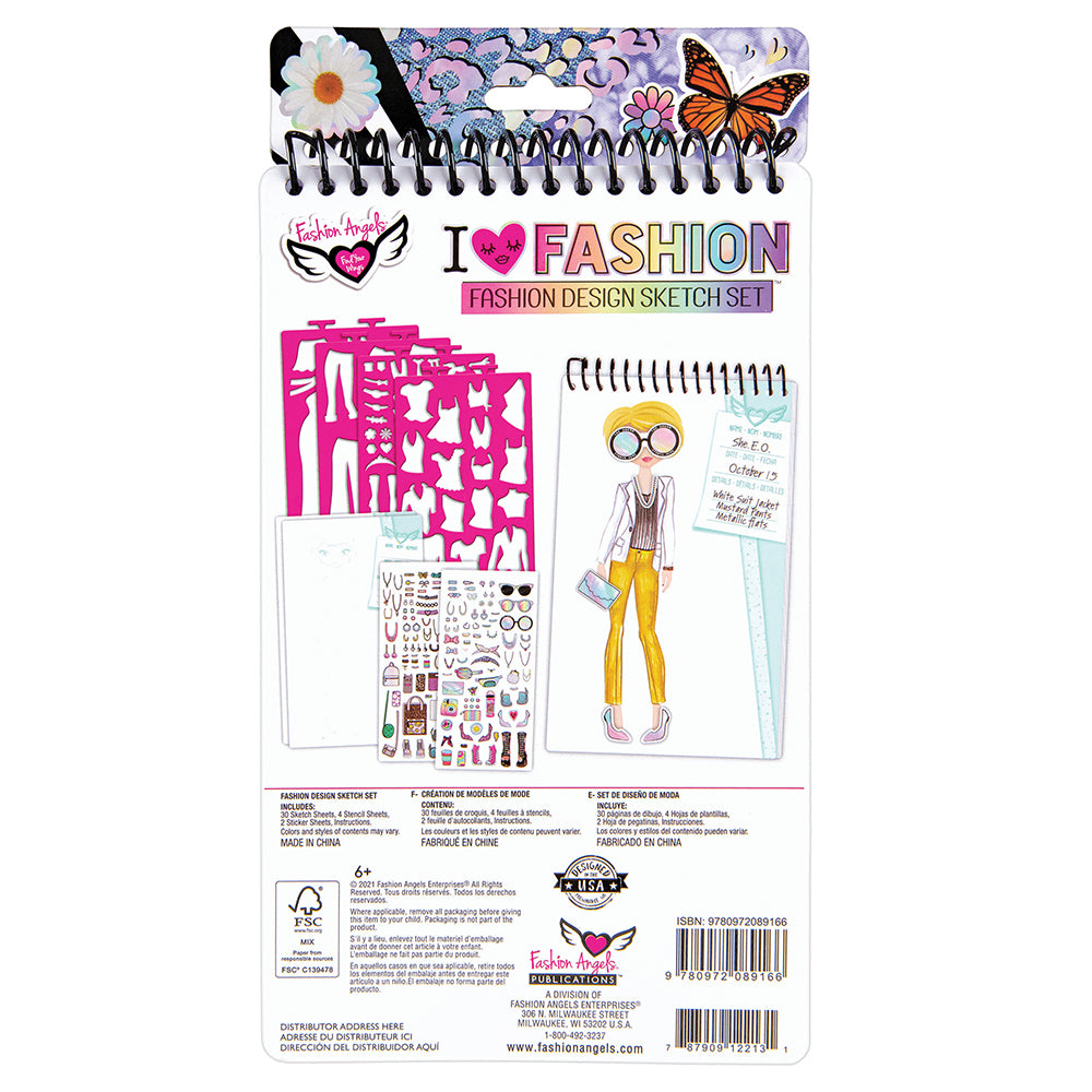 Fashion Angels - Fashion Design Sketch Set 30 pages - I Love Fashion