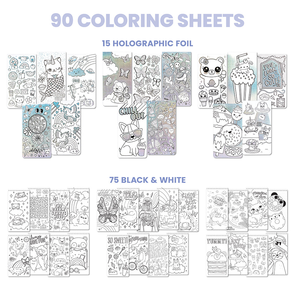 Fashion Angels - Cute Overload - Coloring Set 90 Sheets