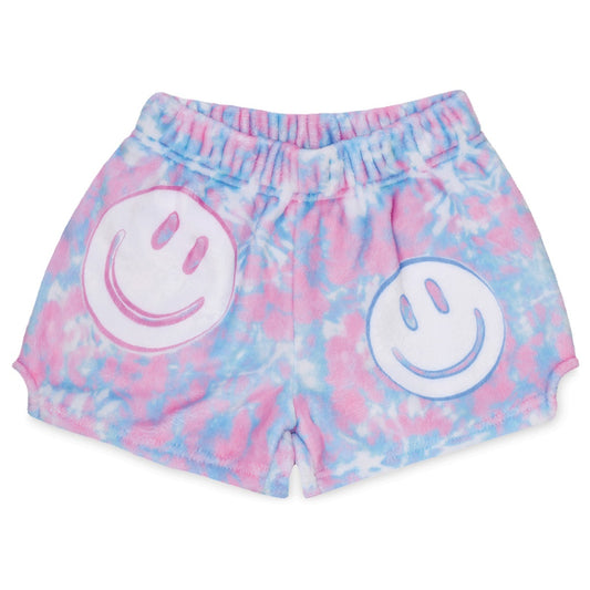 Tie dye smiles plush shorts