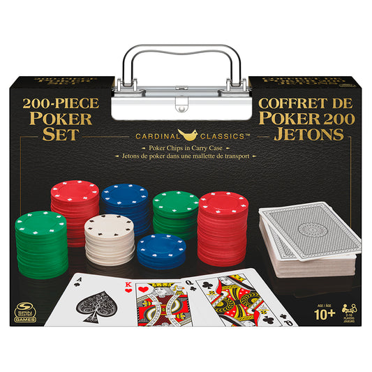 Professional Texas Hold ‘Em Poker Set, Classic Game with 200 Dual-Toned Chips and Cards in an Aluminum Case
