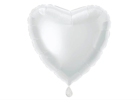 White Heart Foil Balloon