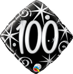 100 Black & Silver Balloon