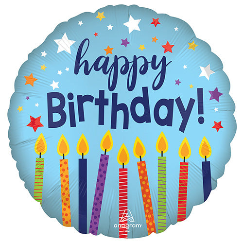 Blue Birthday Candles Balloon