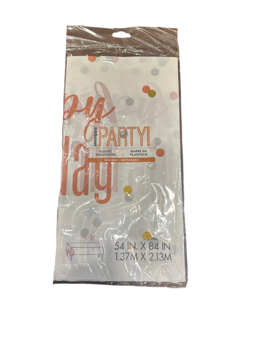 Rose Gold Happy Birthday Rectangle Tablecloth