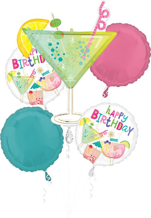 Cocktail Birthday Balloon Bouquet