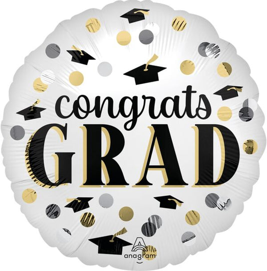 polka dots congrats grad foil balloon