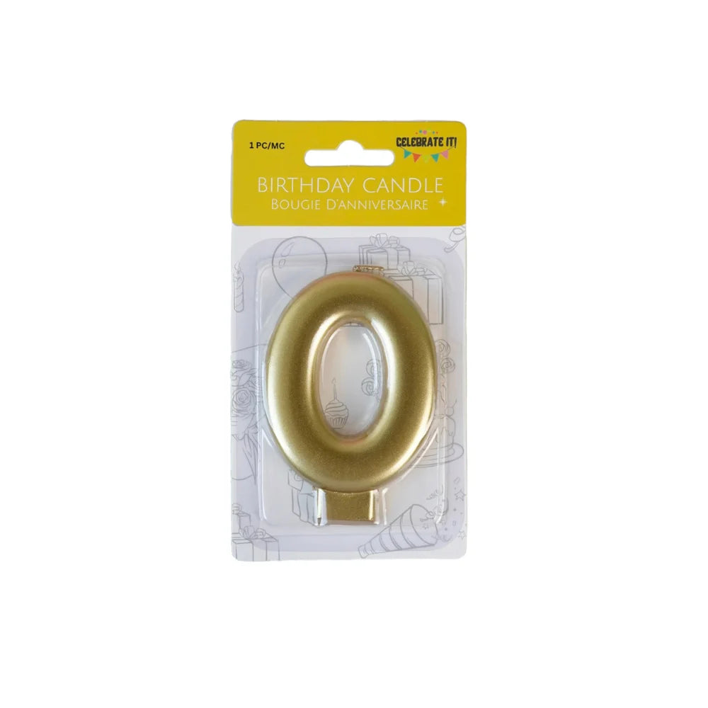 Gold Metallic 0 Candle