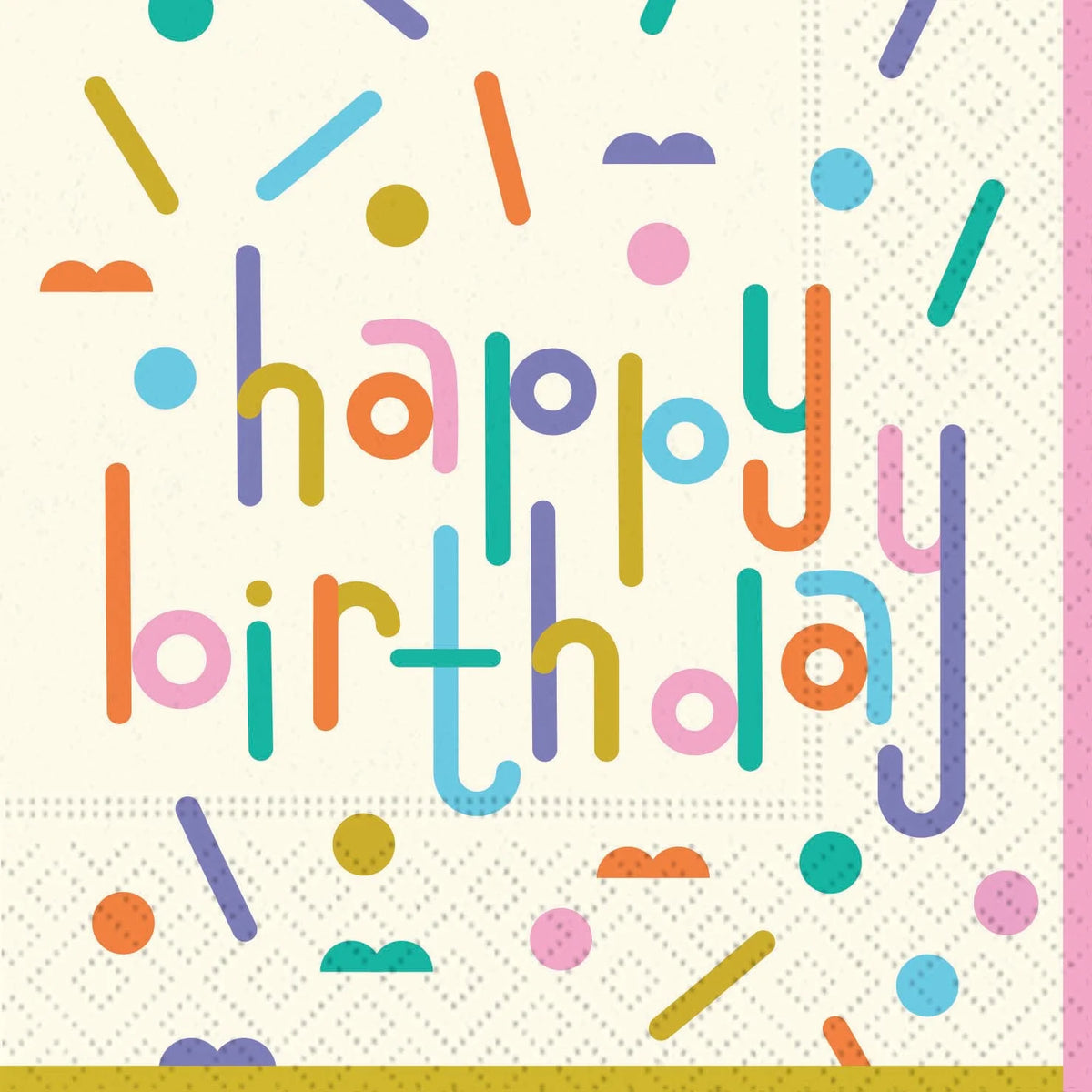 Happy Birthday Confetti Cocktail Napkins