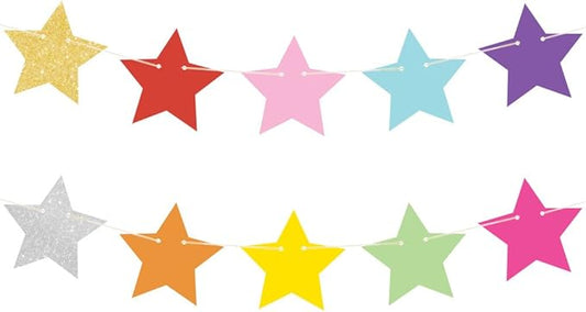 Rainbow Glitter Star Garland