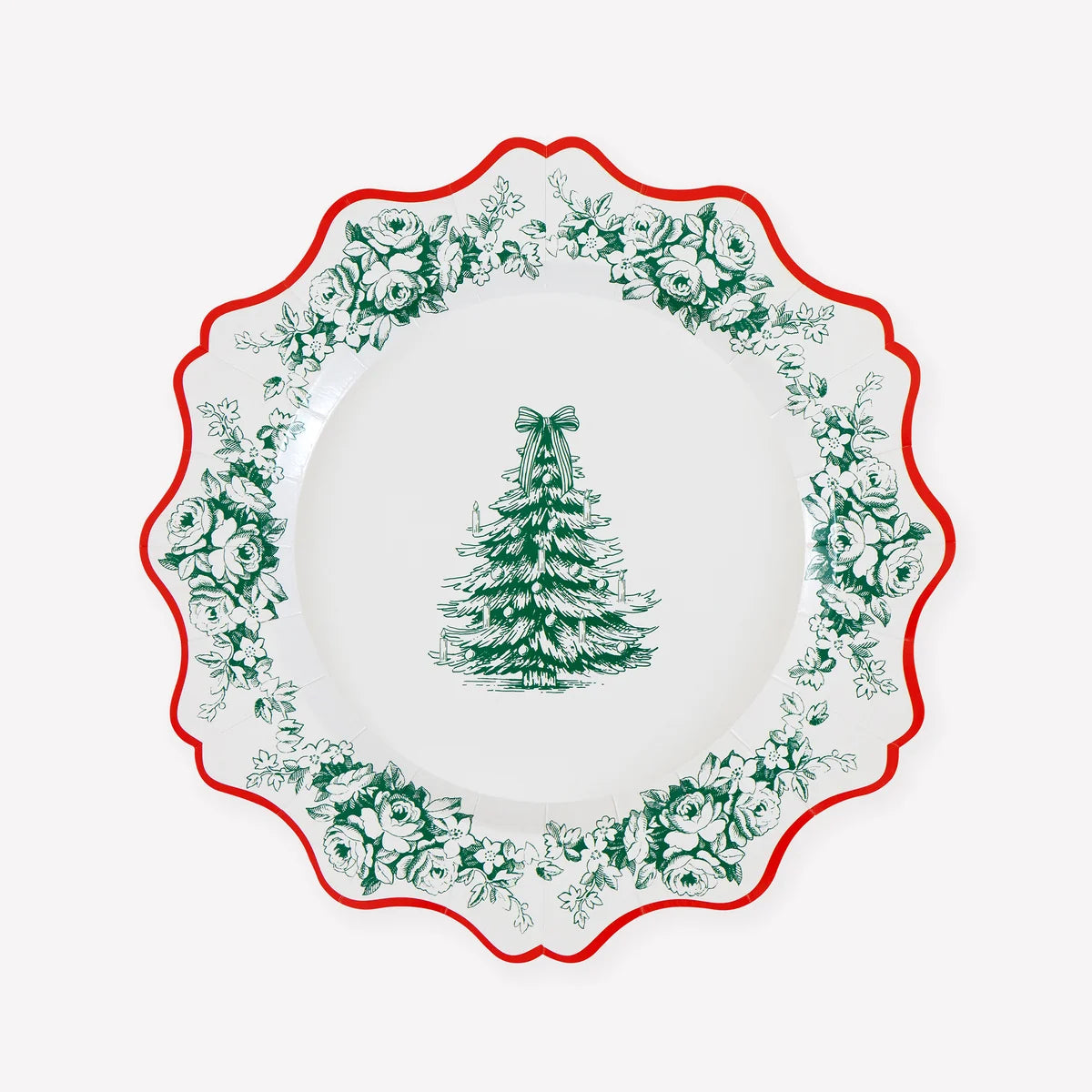 MERI MERI Toile De Jouy Christmas Small Paper Plates (x 8)