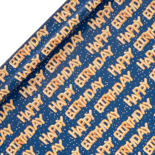Happy Birthday Helium Blue Wrap
