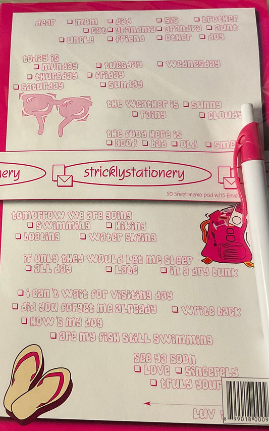 Camp stationery check box list - memo