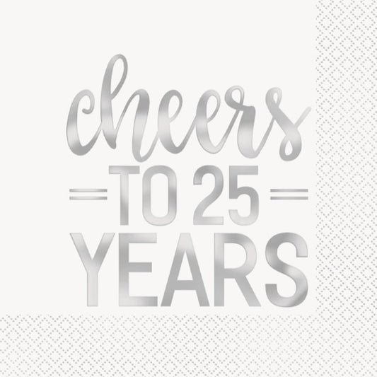 Cheers To 25 Years Napkin