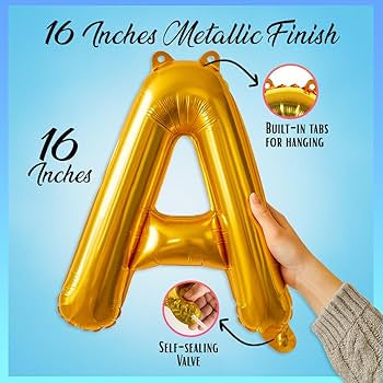 Air filled decoration letter a