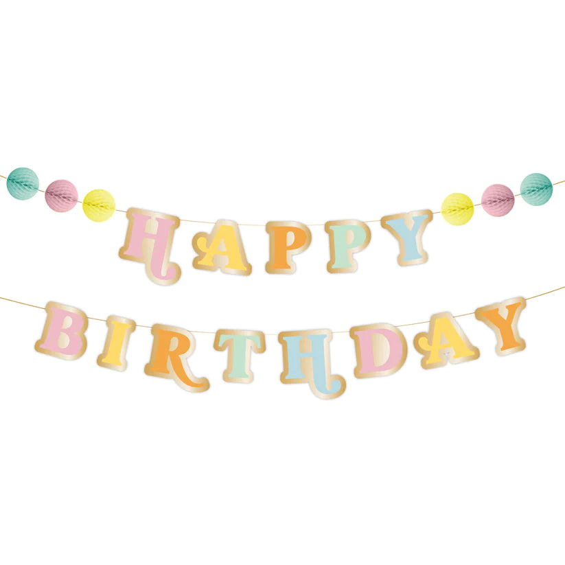 Pastel Birthday Banner (set of two)