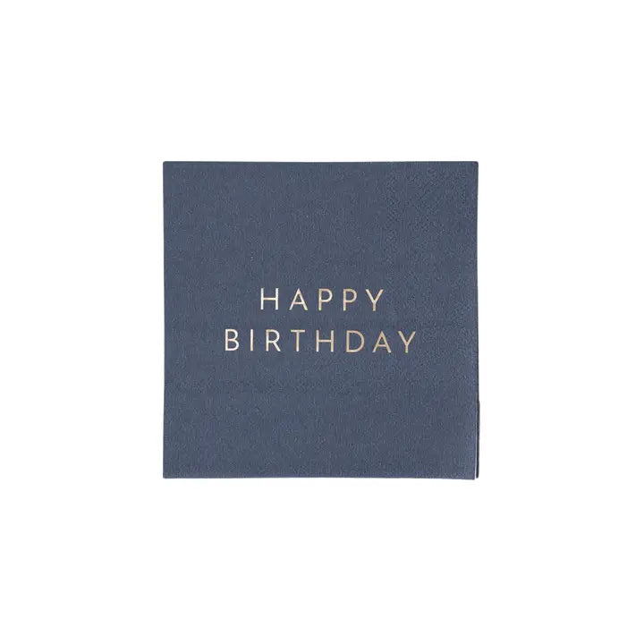 Midnight Blue Signature Happy Birthday Cocktail Napkins