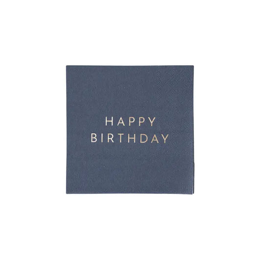 Midnight Blue Signature Happy Birthday Cocktail Napkins