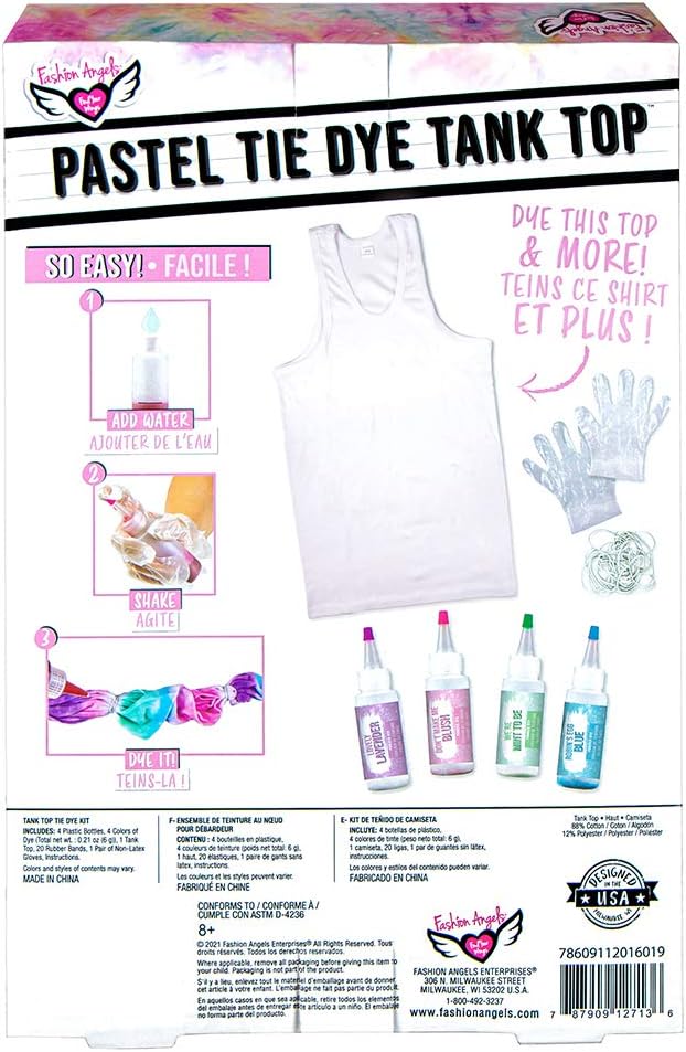 Fashion Angels Pastel Tie Dye Kit - DIY Tank Top Tie Dye Set