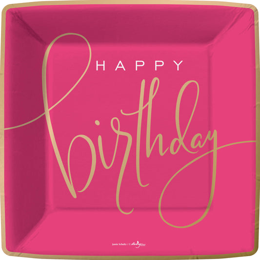 Chic Happy Birthday Dinner Plate