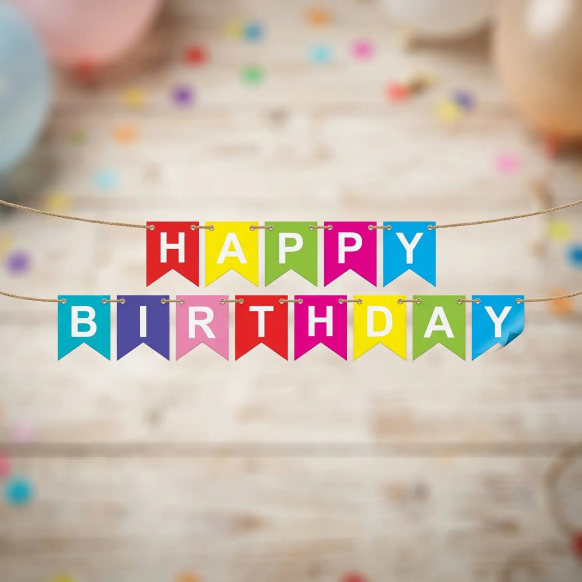 Happy Birthday Banner Bright Colours