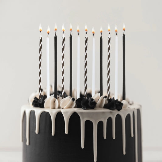 Monochrome Tall Skinny Candles