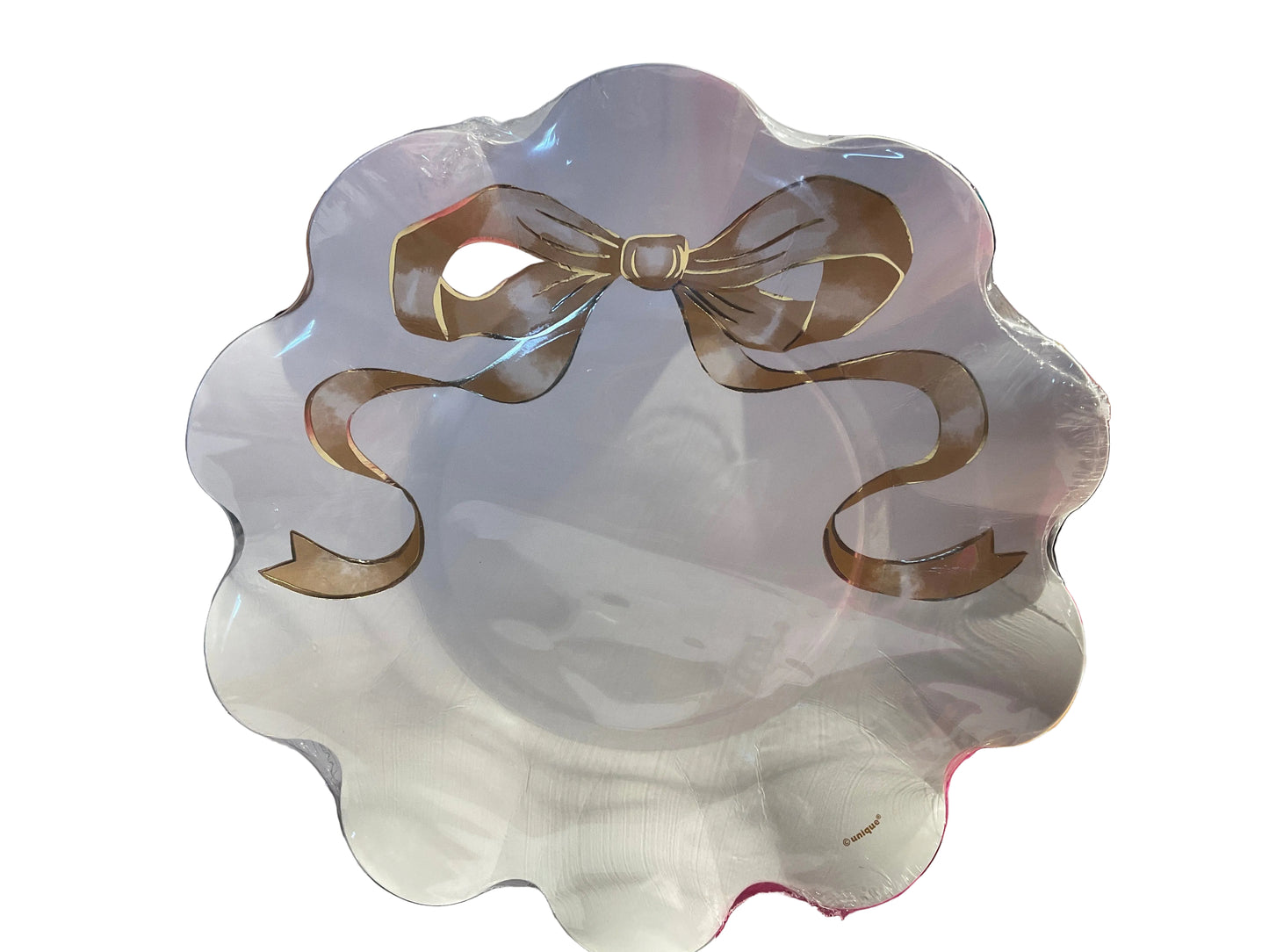 Gold bow celebration plate