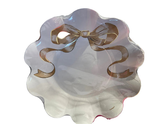 Gold bow celebration plate