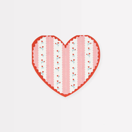 Vintage Rose Heart Napkin