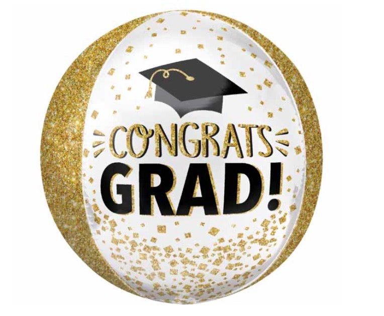 Congrats grad Orbz foil balloon