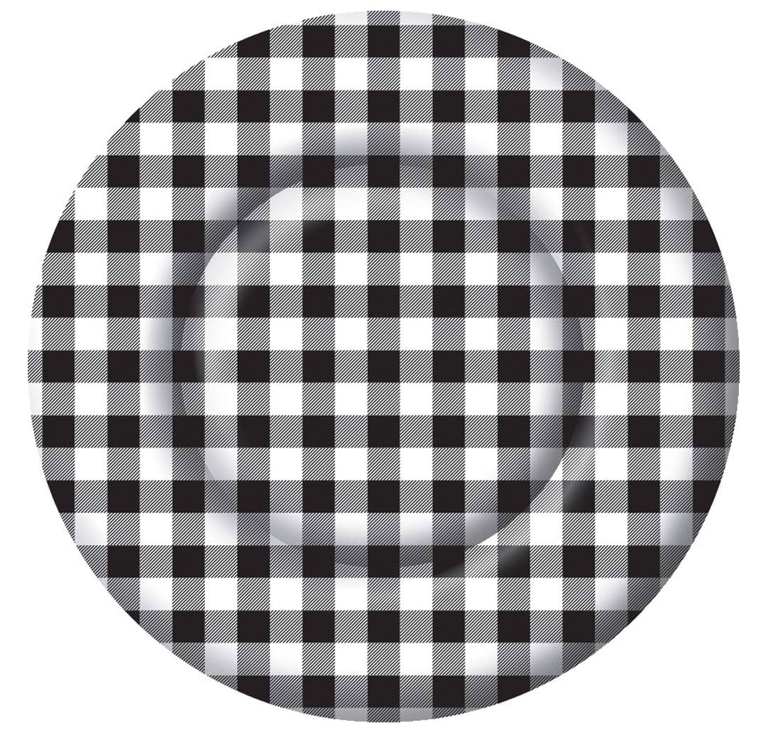 Black/White Gingham Dinner Plate