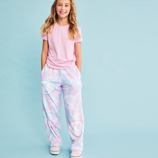 Tie dye smiles plush pants