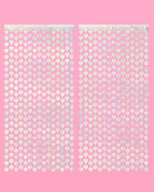 Iridescent Heart Foil Curtian Decorations
