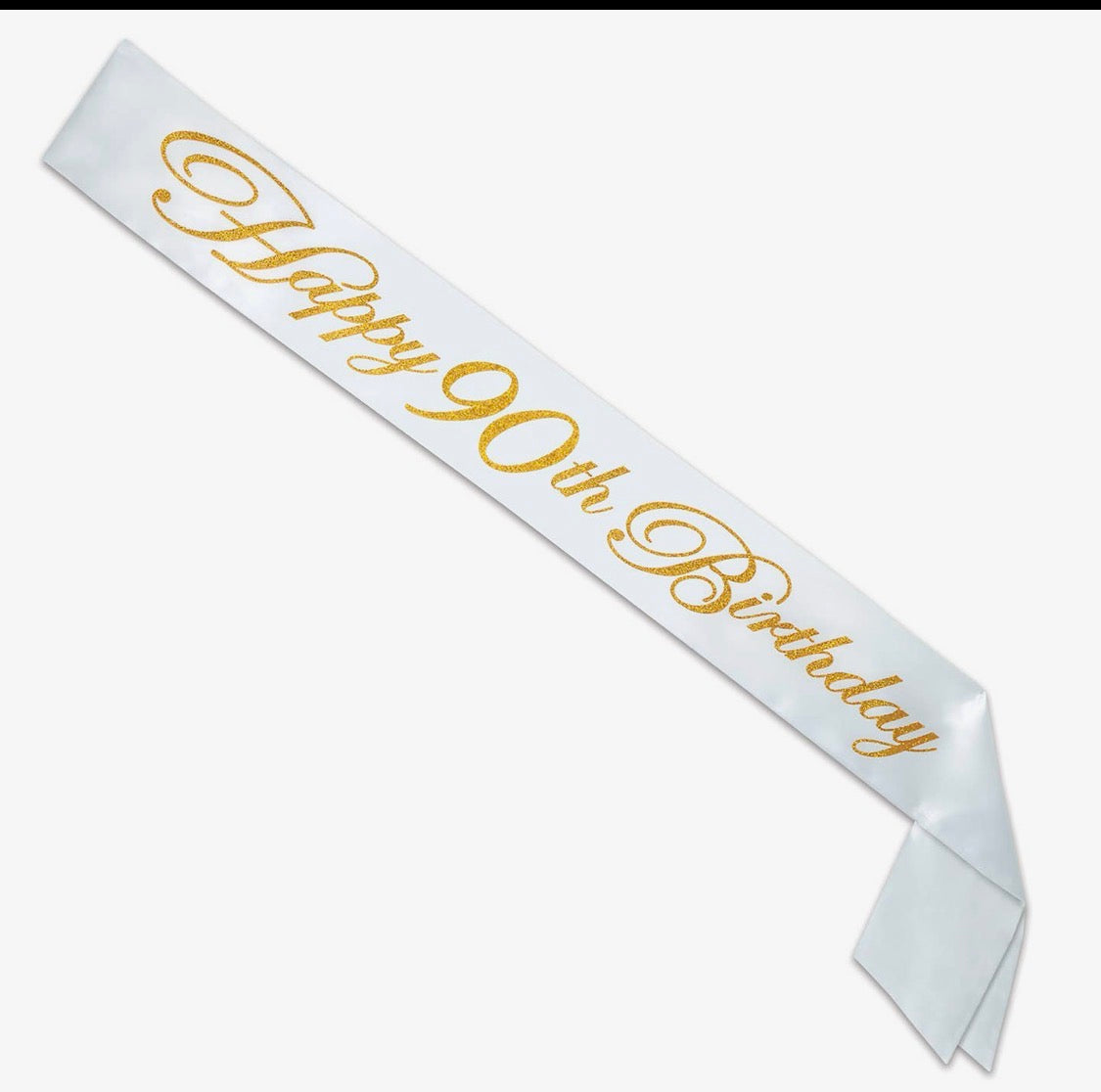 Happy 90th Birthday Glitter sash