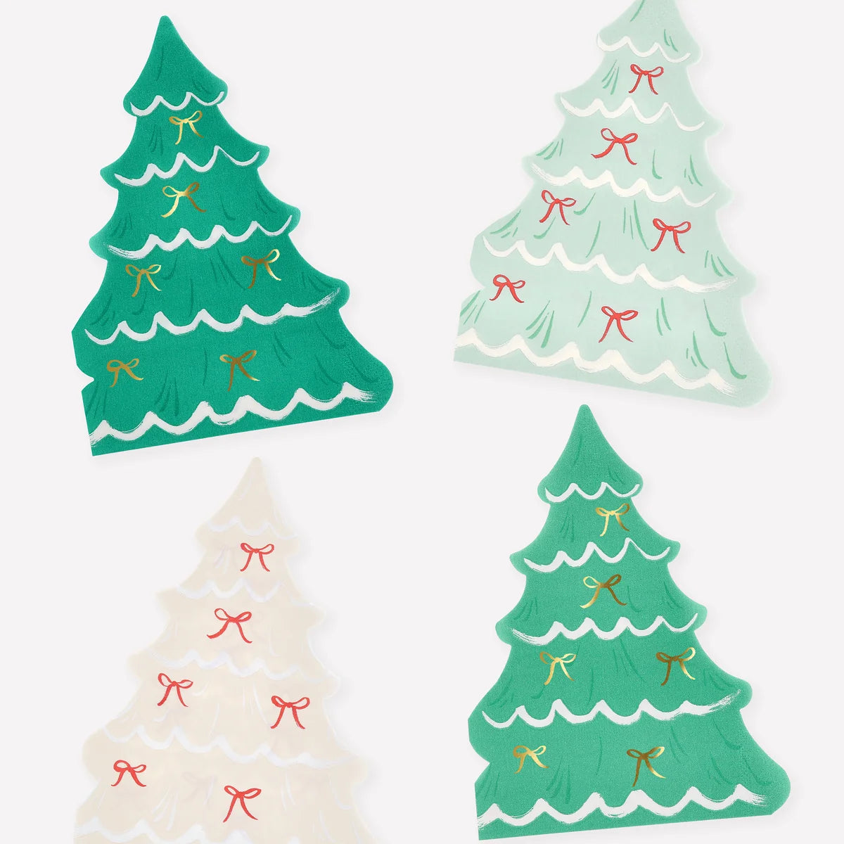 MERI MERI Christmas tree with bows assorted napkins - 16 ct