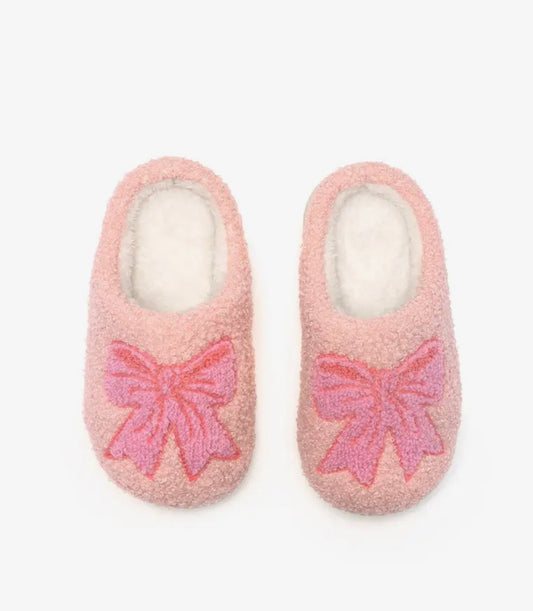 Pink Bows Kids Slippers